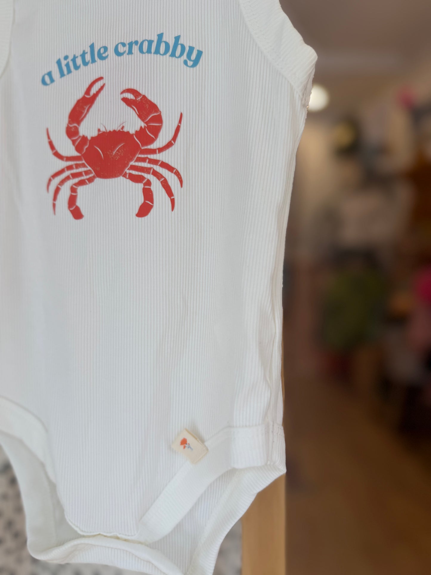 a little crabby 🦀 sleeveless romper