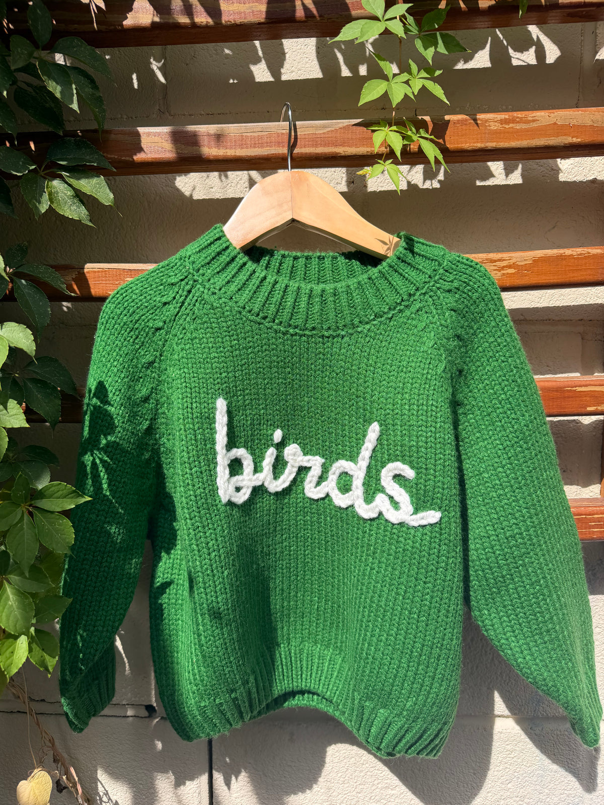 birds custom knit sweater