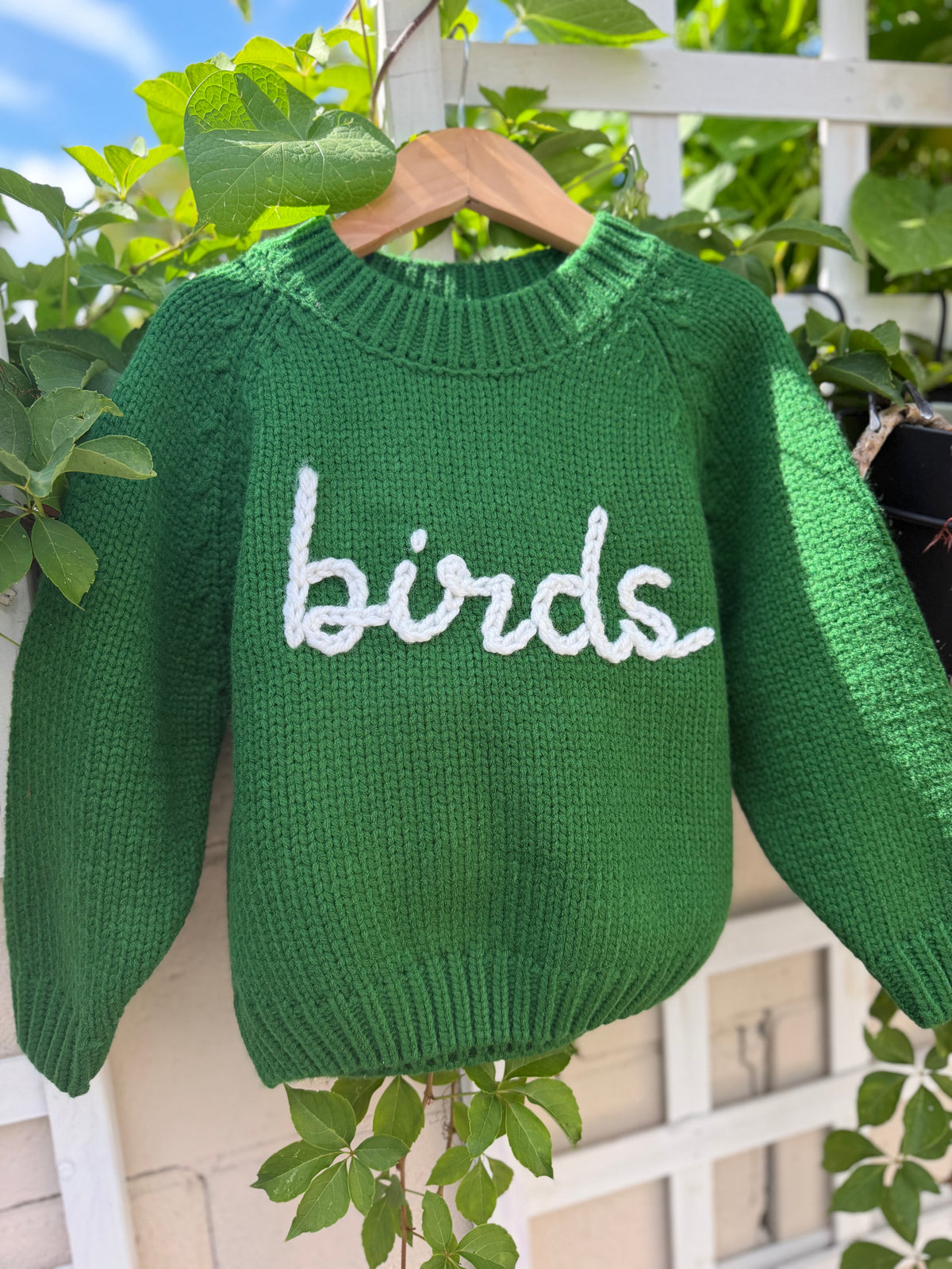 birds custom knit sweater