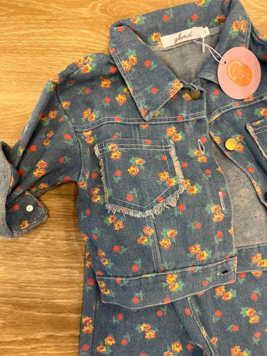 flower denim jacket