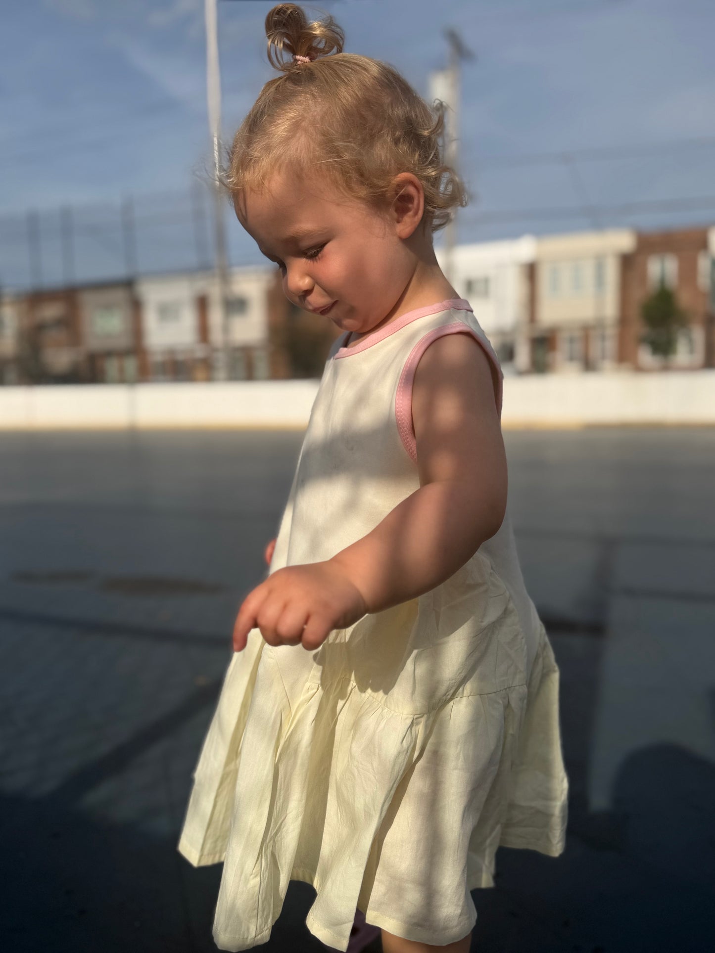 cream flowy dress