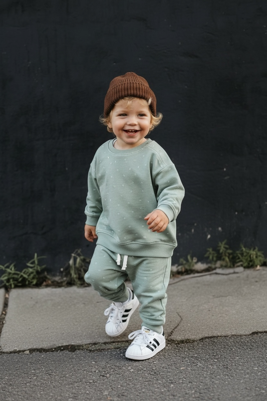 bean green sweatsuit