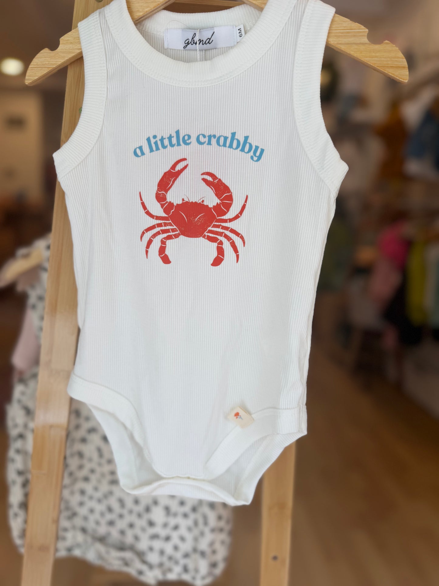 a little crabby 🦀 sleeveless romper
