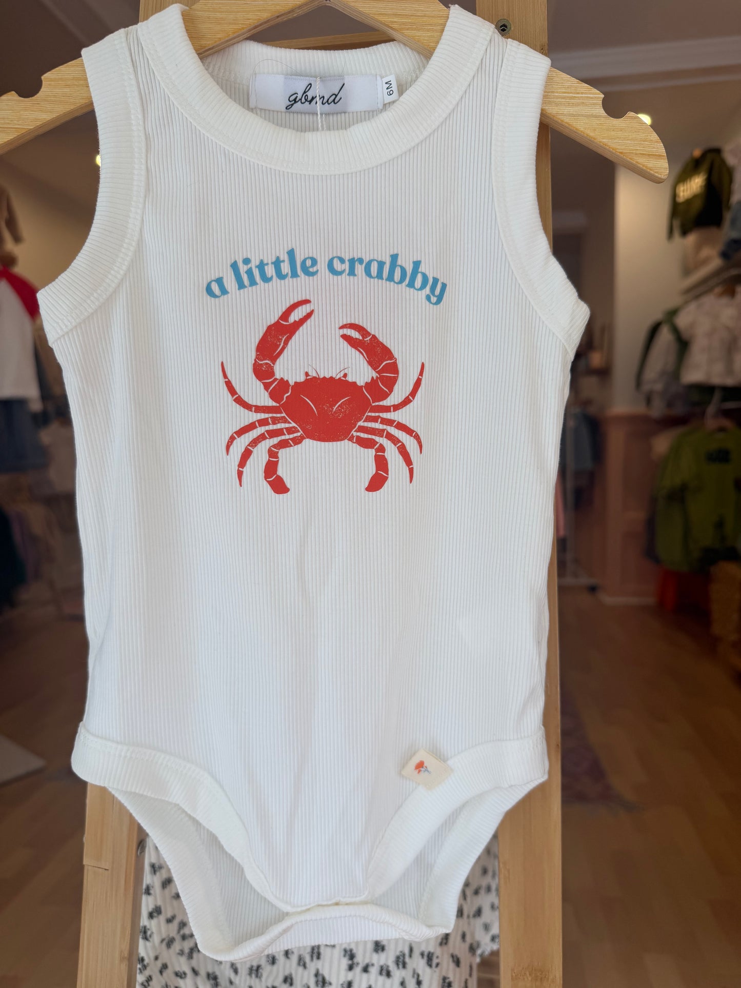 a little crabby 🦀 sleeveless romper