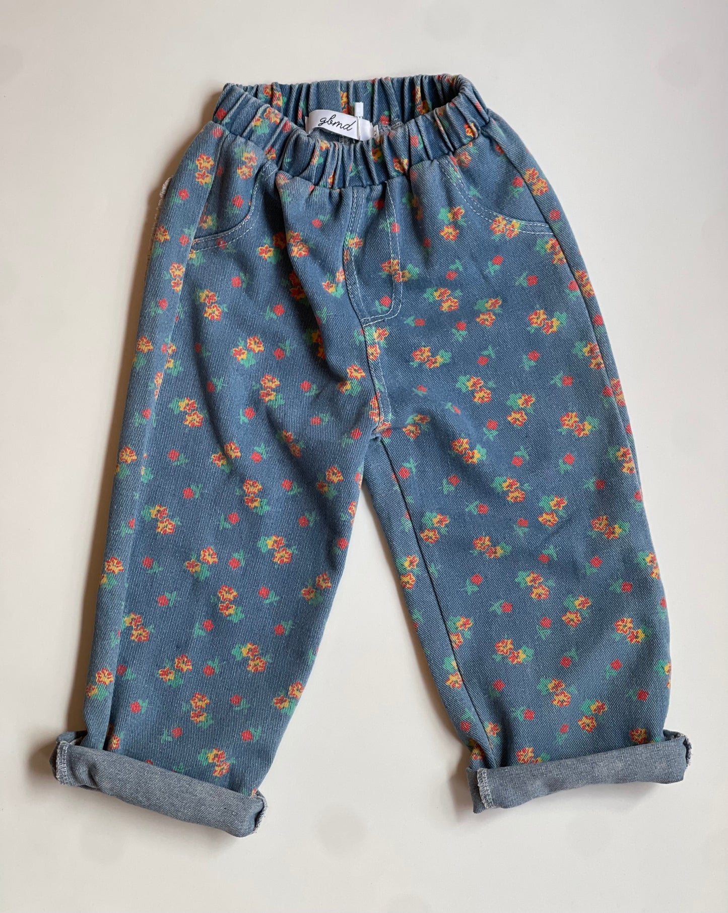flower denim pants