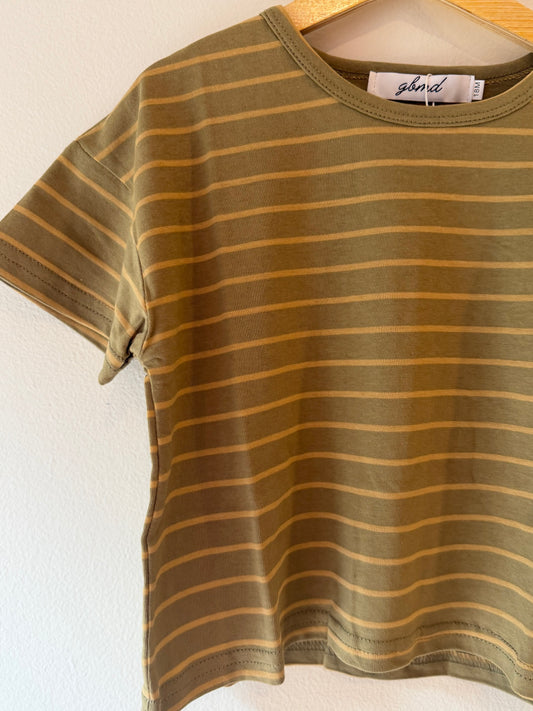 green & yellow striped tee