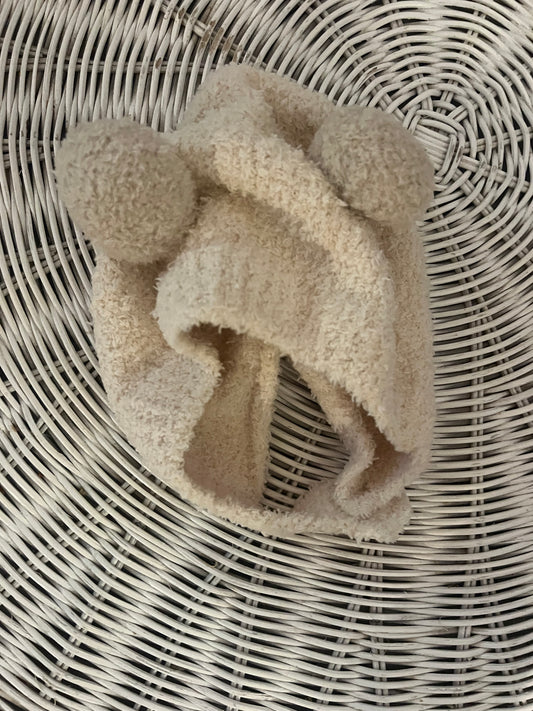 Infant cream beanies- two styles
