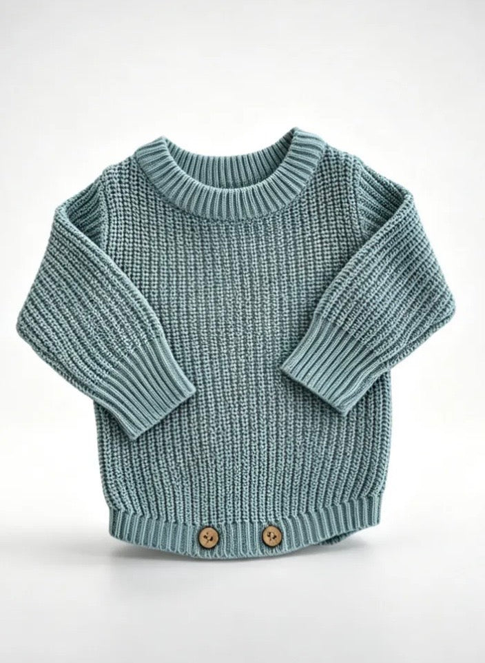 knitted blue romper