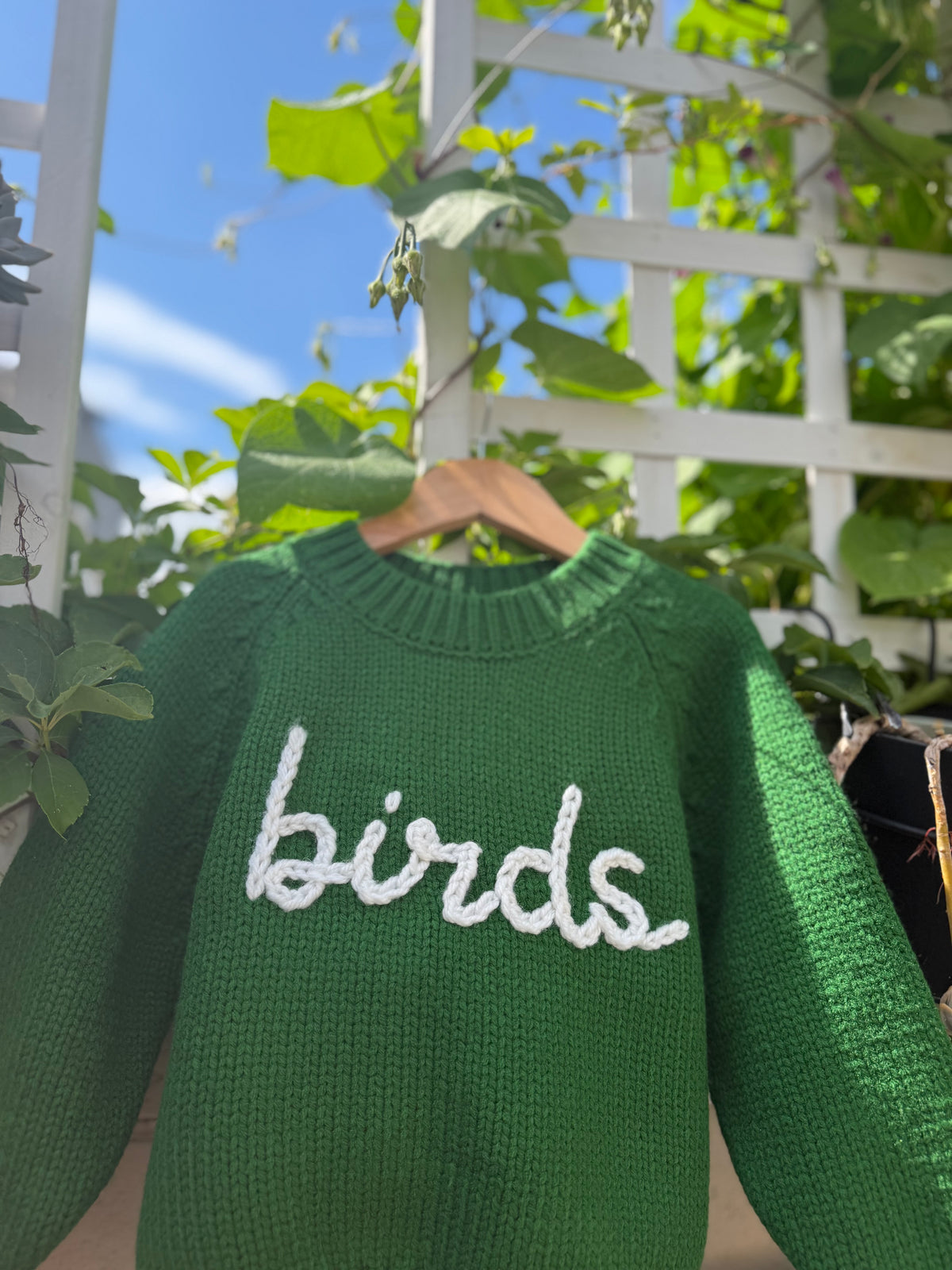 birds custom knit sweater