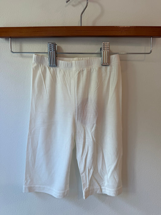 white biker shorts