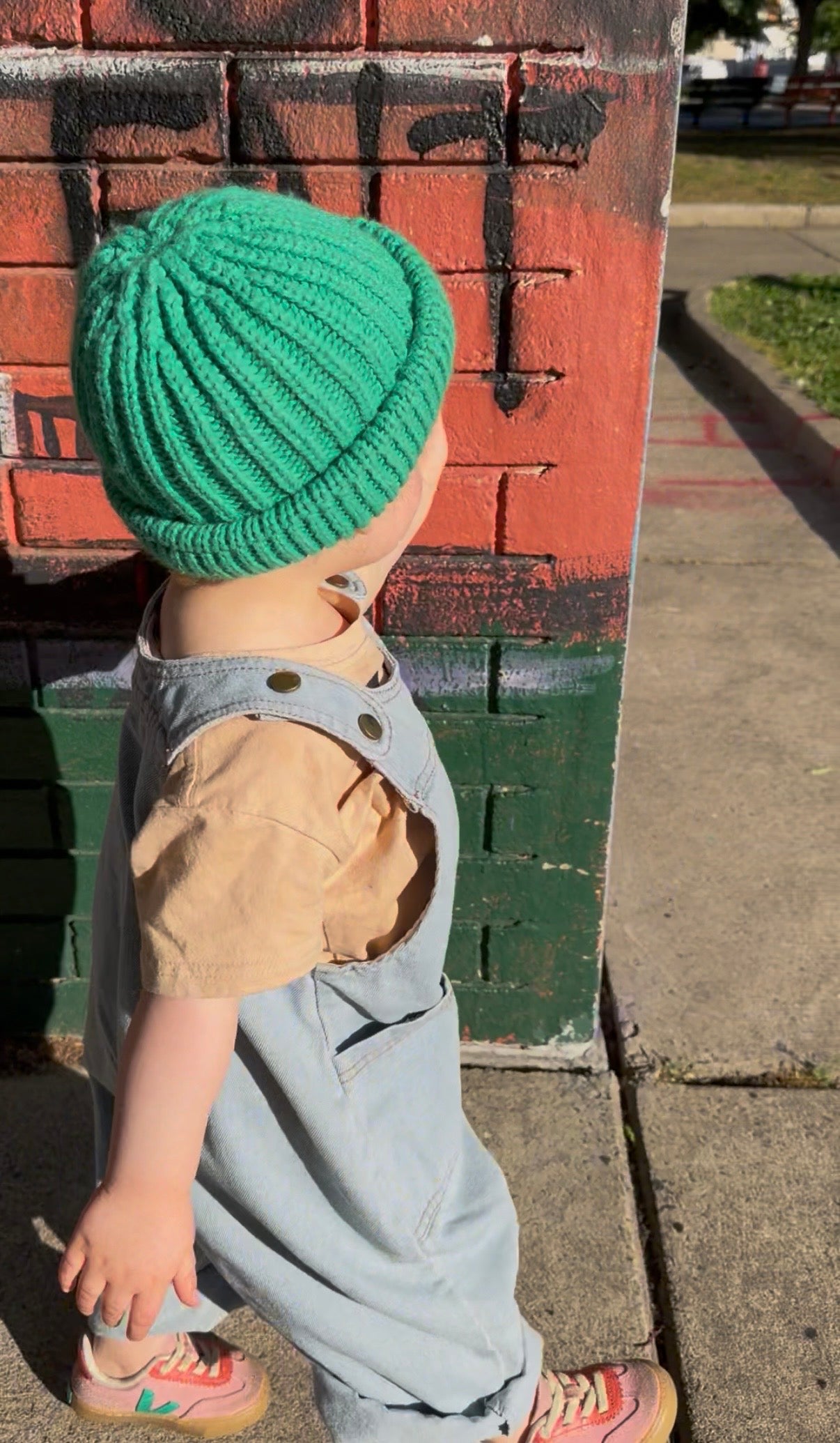 overall mostly fun denim jumpsuit