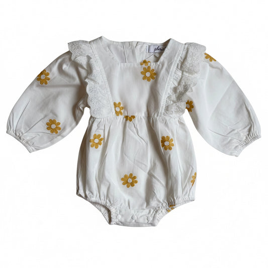 daisy romper with ruffles