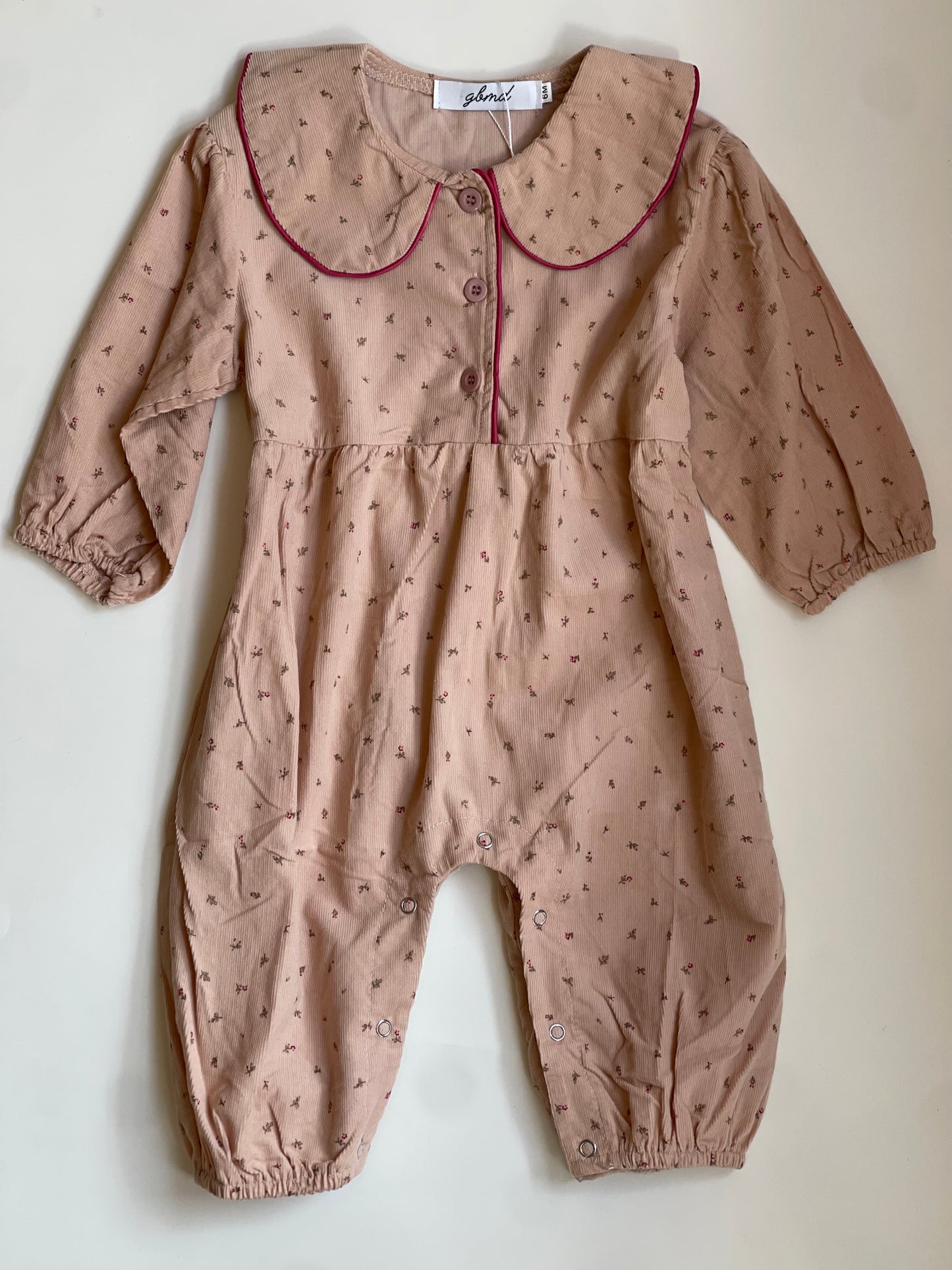 button blossom jumpsuit with collar