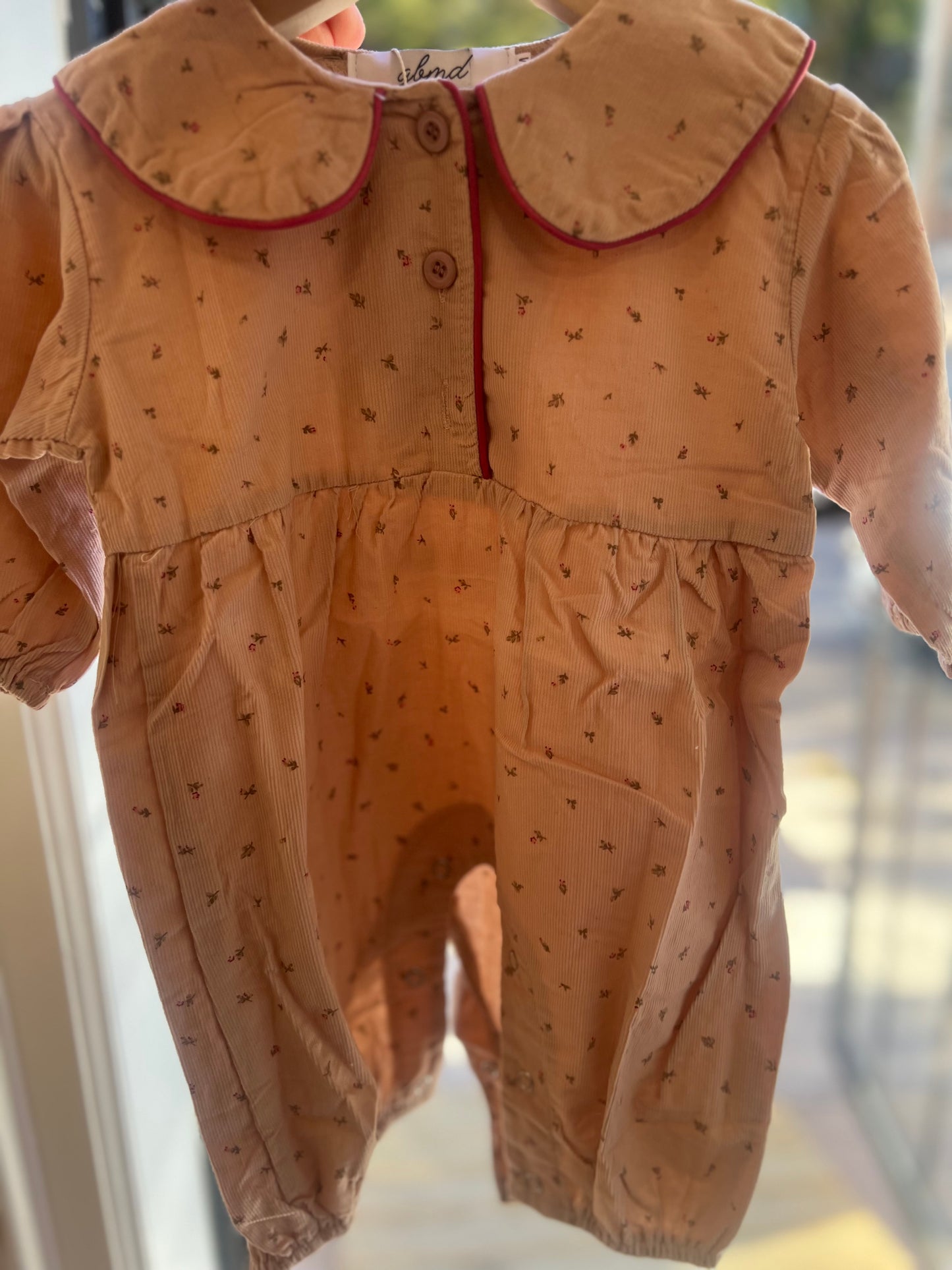 button blossom jumpsuit with collar