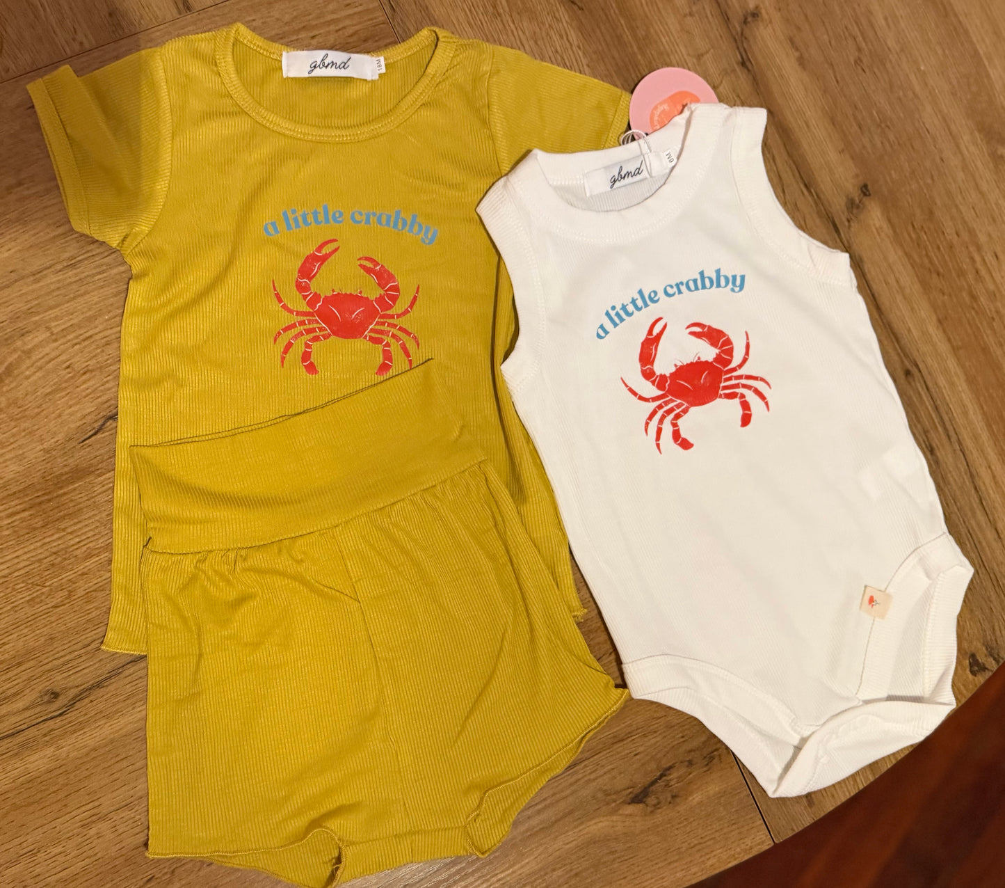 a little crabby 🦀 sleeveless romper