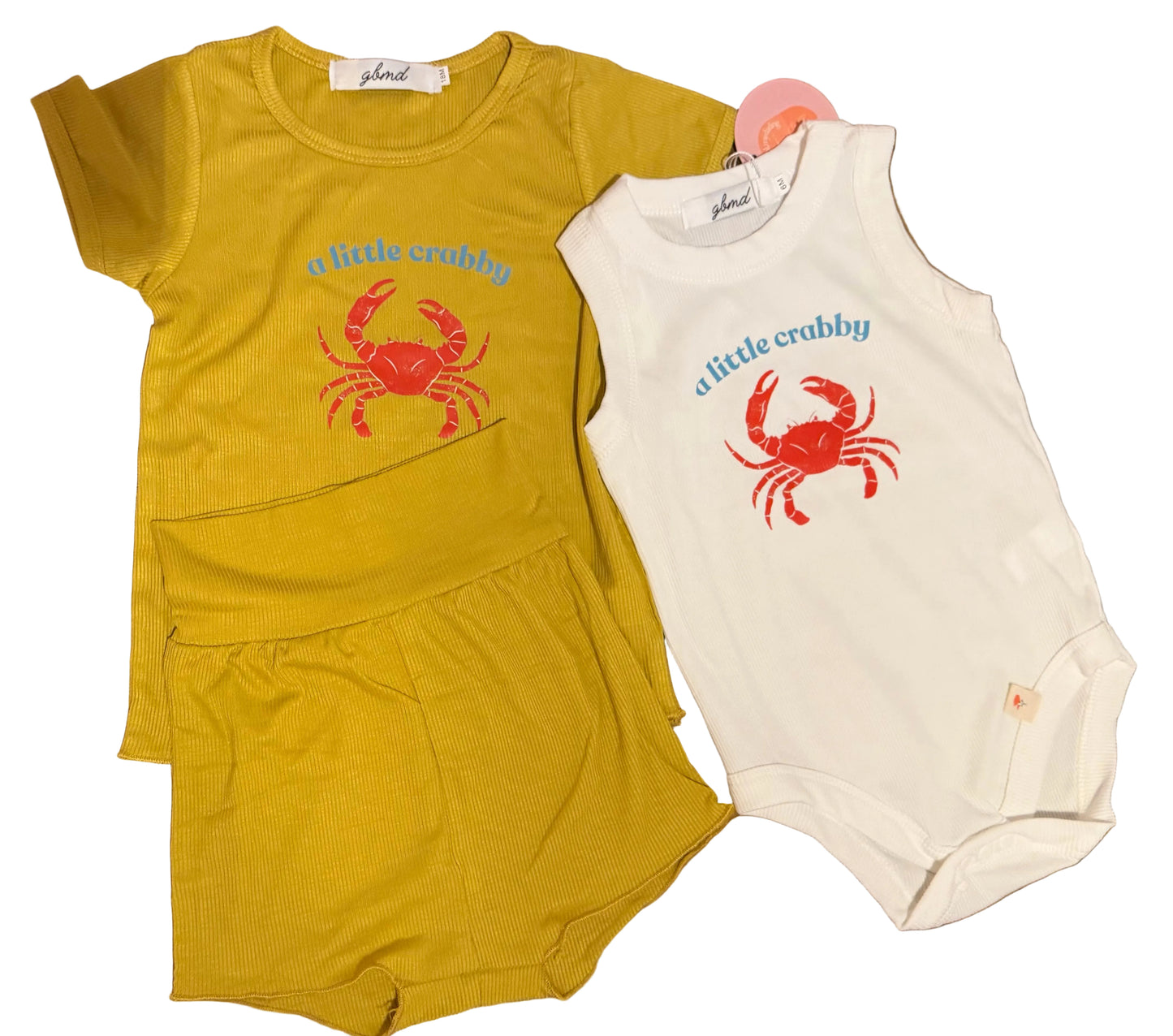 a little crabby 🦀 sleeveless romper