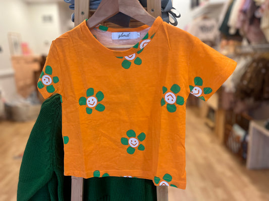 orange smiley tee